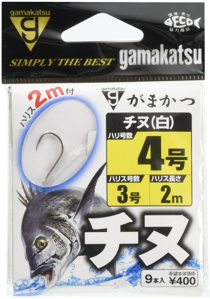 Gamakatsu Threaded Chinu (White) 2m No. 4-Harris 3. 11990-4-3-07