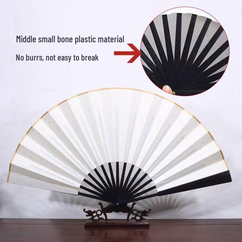 Gold-Sprinkled Xuan Paper Folding Fan 7-10 for Calligraphy, Custom Promotional Use