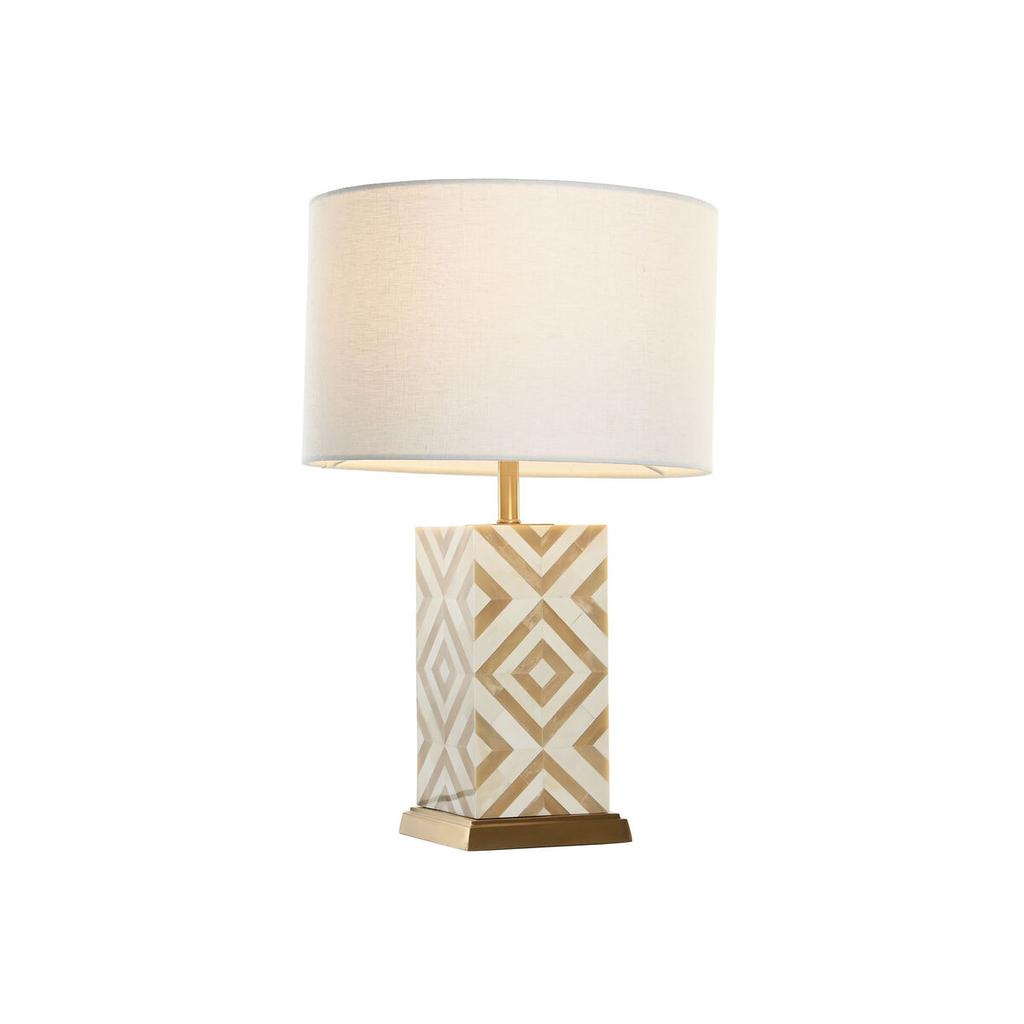 Desk lamp Home ESPRIT White Beige Golden 50 W 220 V