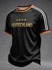 German football jersey, cool sports print fashion black sports top