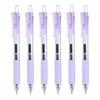 PATIKIL Set of 6 Retractable Ballpoint Pens 0.5mm Black Ink Fine Point Smooth Writing Soft Ballpoint Pen Journaling Note Taking Purple