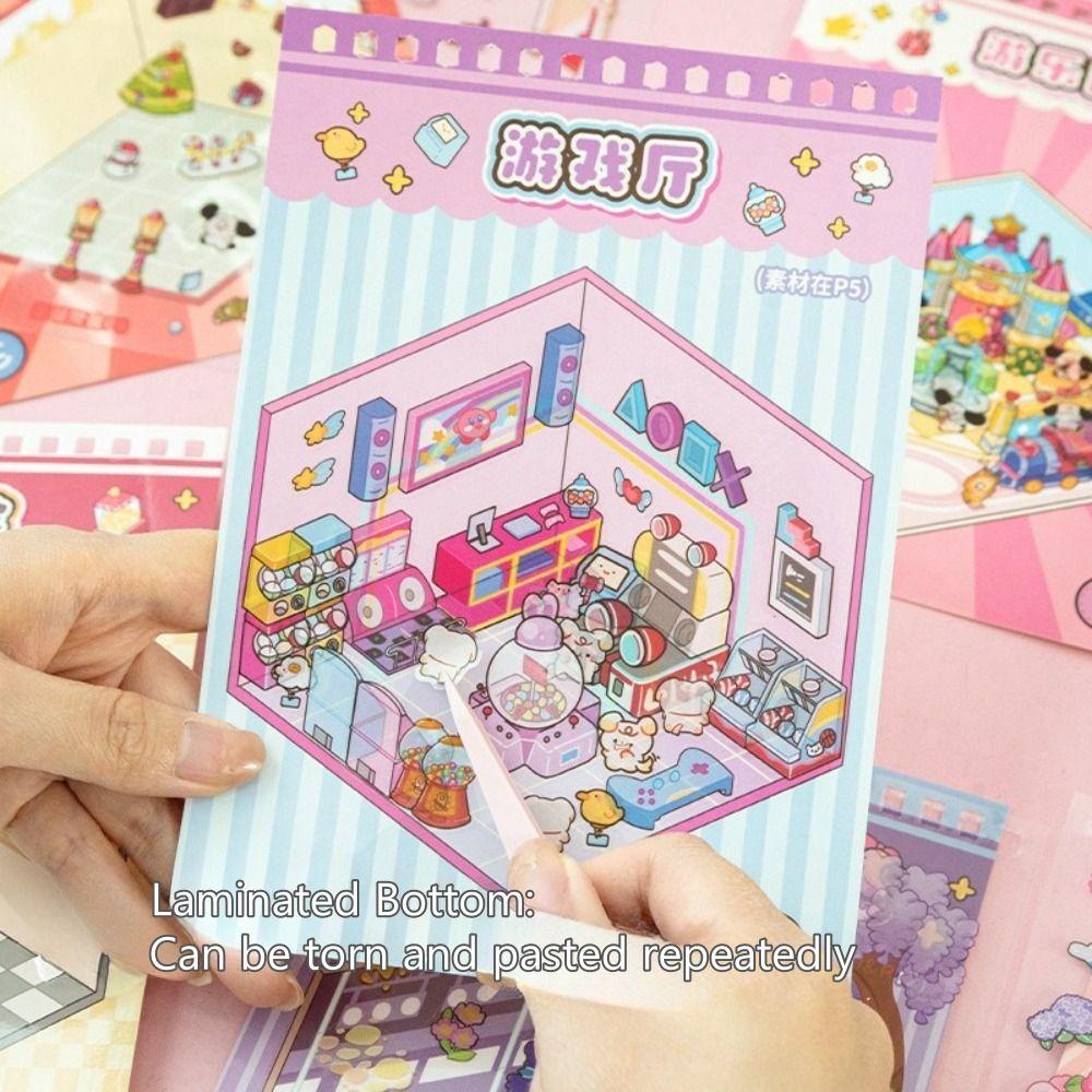 3D krajinné miniaturní scénické samolepky roztomilá kapybara kapesní scénická sada pro děti