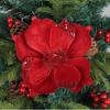 2 Pcs Three-layer Gold Powder Simulated Flowers Flower Fake Flower Ornaments  Christmas Tree Decor