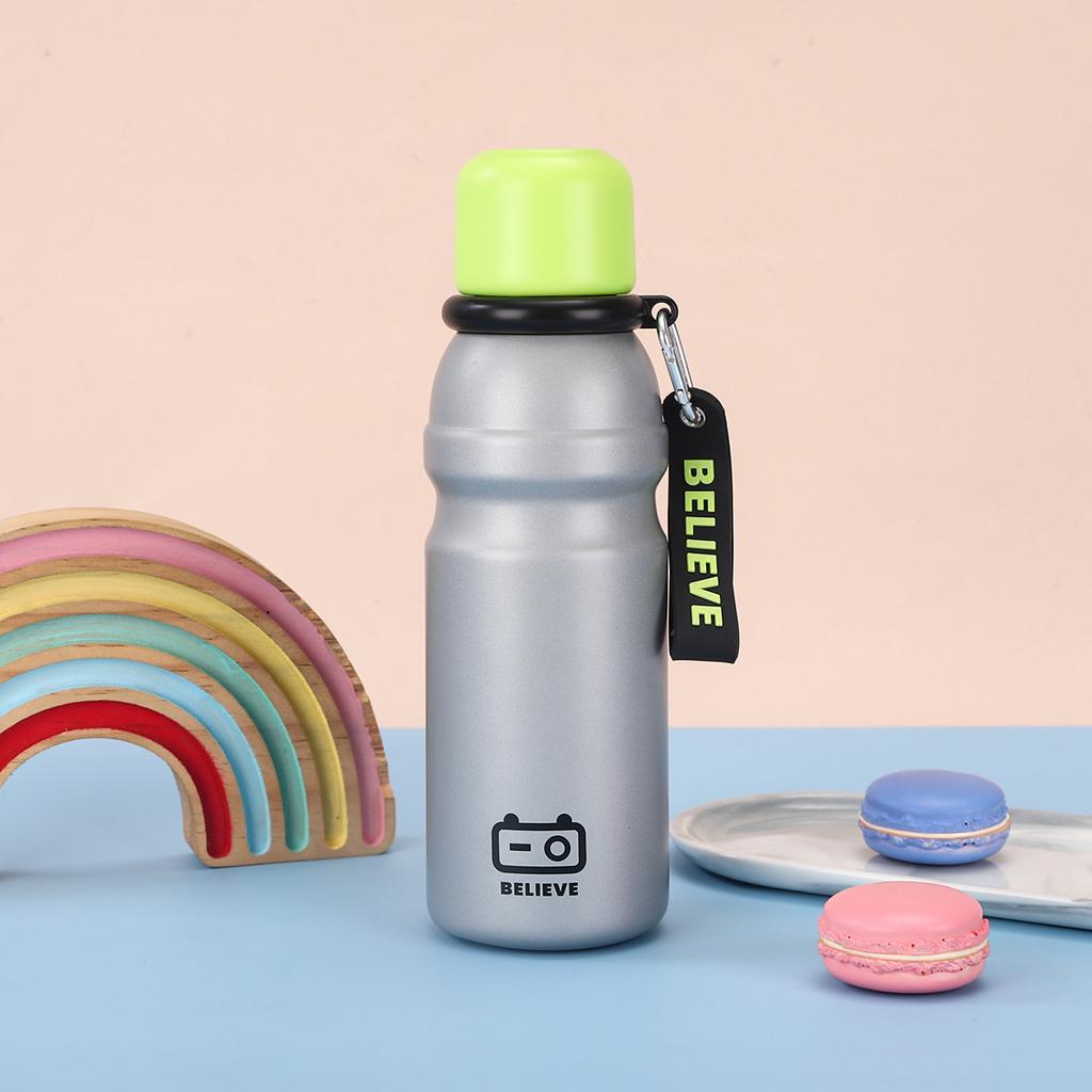 New Spunding Colorful Stainless Steel Thermos Cup Large Capacity Straight Drink Student Cup Outdoor Fitness Sports Water Cup