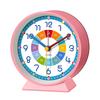Early Education Desk Clock Needle Display Quartz Alarm Clock Silent Sweep Movement Silent Walking Soft Night Light Metal Frame