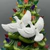 Resin Peace Bird Ornaments White Birds Hanging Decoration with Gold String for Christmas Tree Wedding Holiday Party Decor