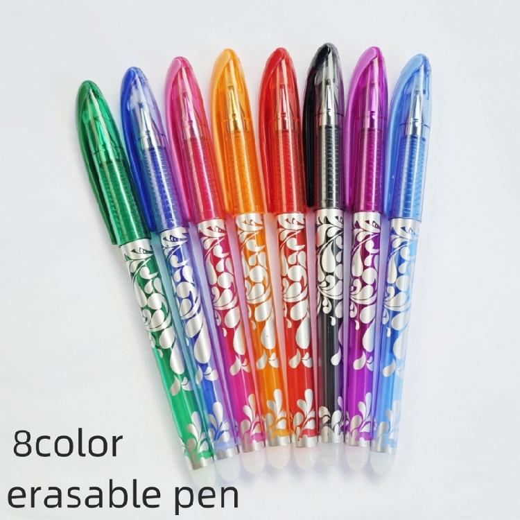 8 Colors 0.5mm Erasable Gel Pen with Refills Quick-Drying Neutral Pen Writing Pen Gel Ink Pen School Office Supplies