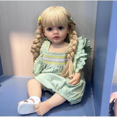 NPK Poupée bébé Reborn fille rose, jouet de bain princesse, corps complet en Silicone, 55cm