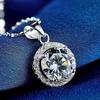 S925 Silver Plated Classic Round CZ Simulated Zircon Necklace Vintage Micro Pendant Collarbone Chain