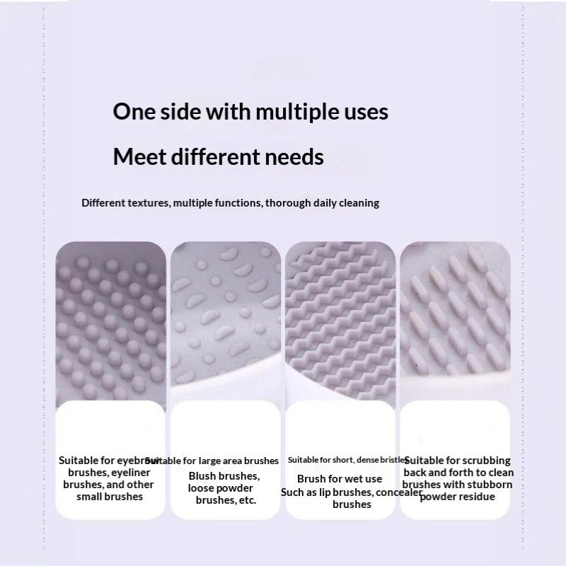 Silicone Makeup Brush Cleaning Box Multifunctional Scrubbing Mat Beauty Sponge Drying Holder for Beginner Use