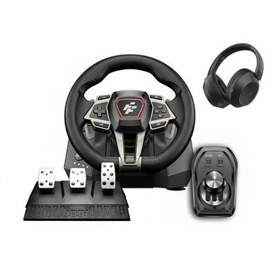 Racing/Gaming Steering Wheel with Force Feedback for PC/XBOX/PS + ANC Headphones