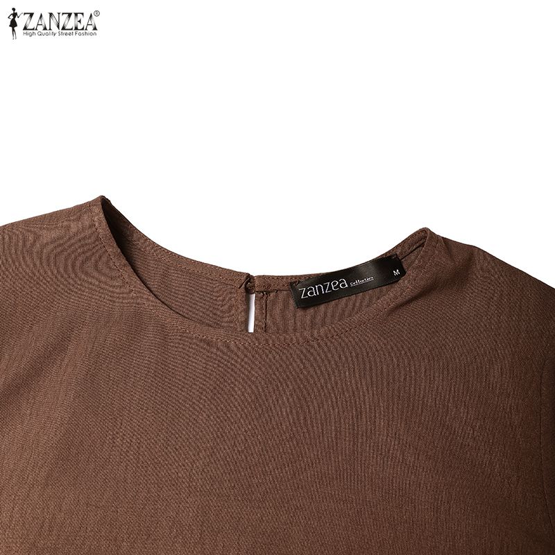 ZANZEA Kadın Kısa Kollu Bluz ve Pantolon Günlük İki Parça Takım Setleri