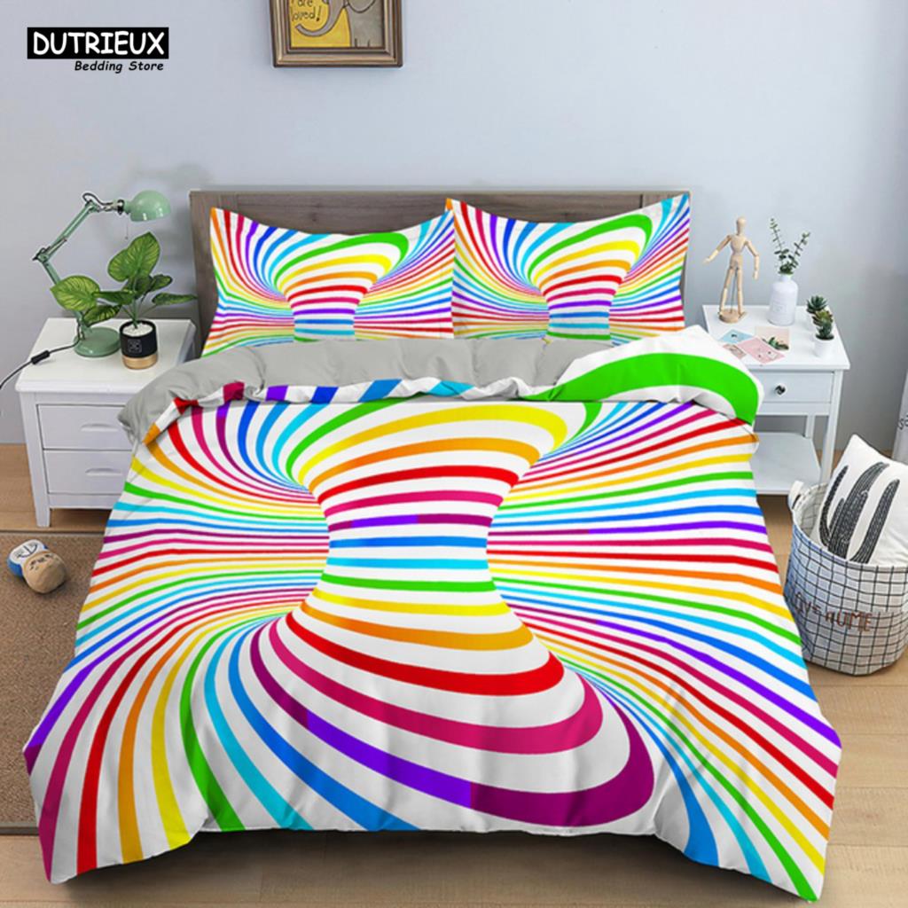 Psychedelic Digital Printing Bedding Set 3D Duvet Cover Set Microfiber Adults Women Single Queen King Twin Full Size Duvet Cover