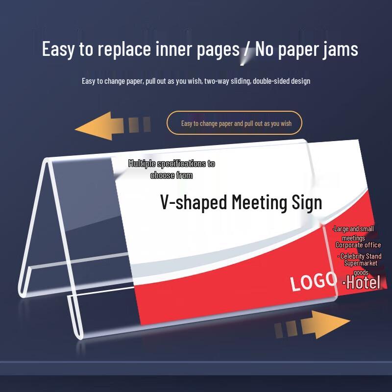 V-Shaped Acrylic Table Sign Set