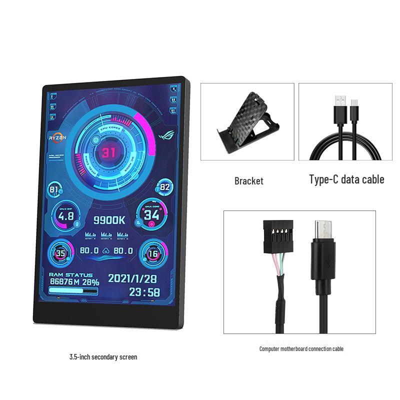 Turing 3.5" IPS USB-C Smart Display for PC Temperature Monitoring