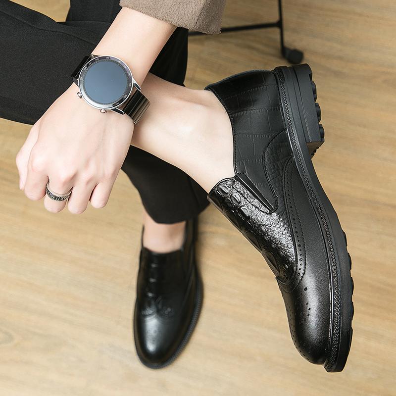 Men's Leather Casual Shoes Brand Comfortable Dress Shoes for Men Slip On Oxfords Shoes Fashion Mocassins Homme Plus Size 38-46