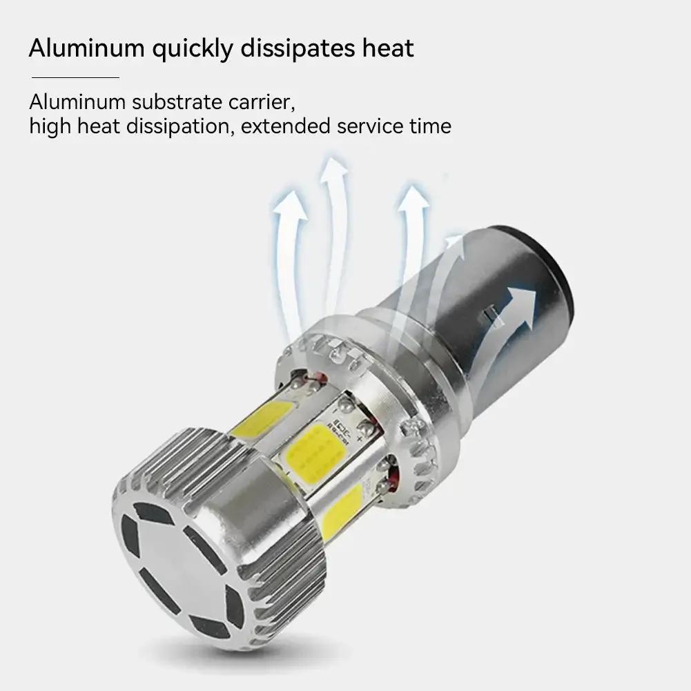 H4 BA20D Motorcycle LED Headlight Bulb Motorcycle Light Super Bright Lamp Scooter Motorbike DRL Lights Aluminium Alloy