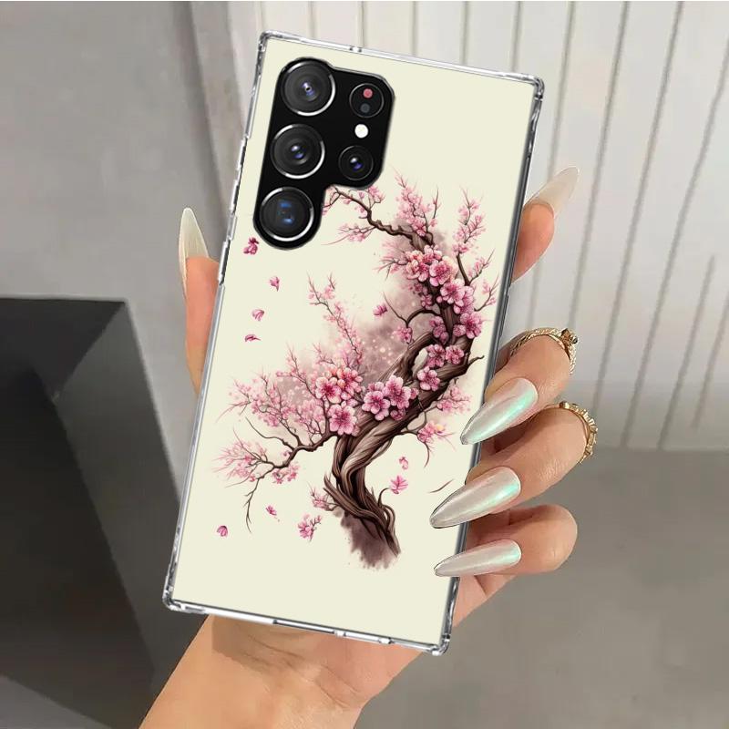 Cherry Blossom Tree Phone Case for Samsung Galaxy S26 S24 S23 Ultra S25 Edge S22 S21 Plus S20 FE + Soft Print Shell Funda Galaxy