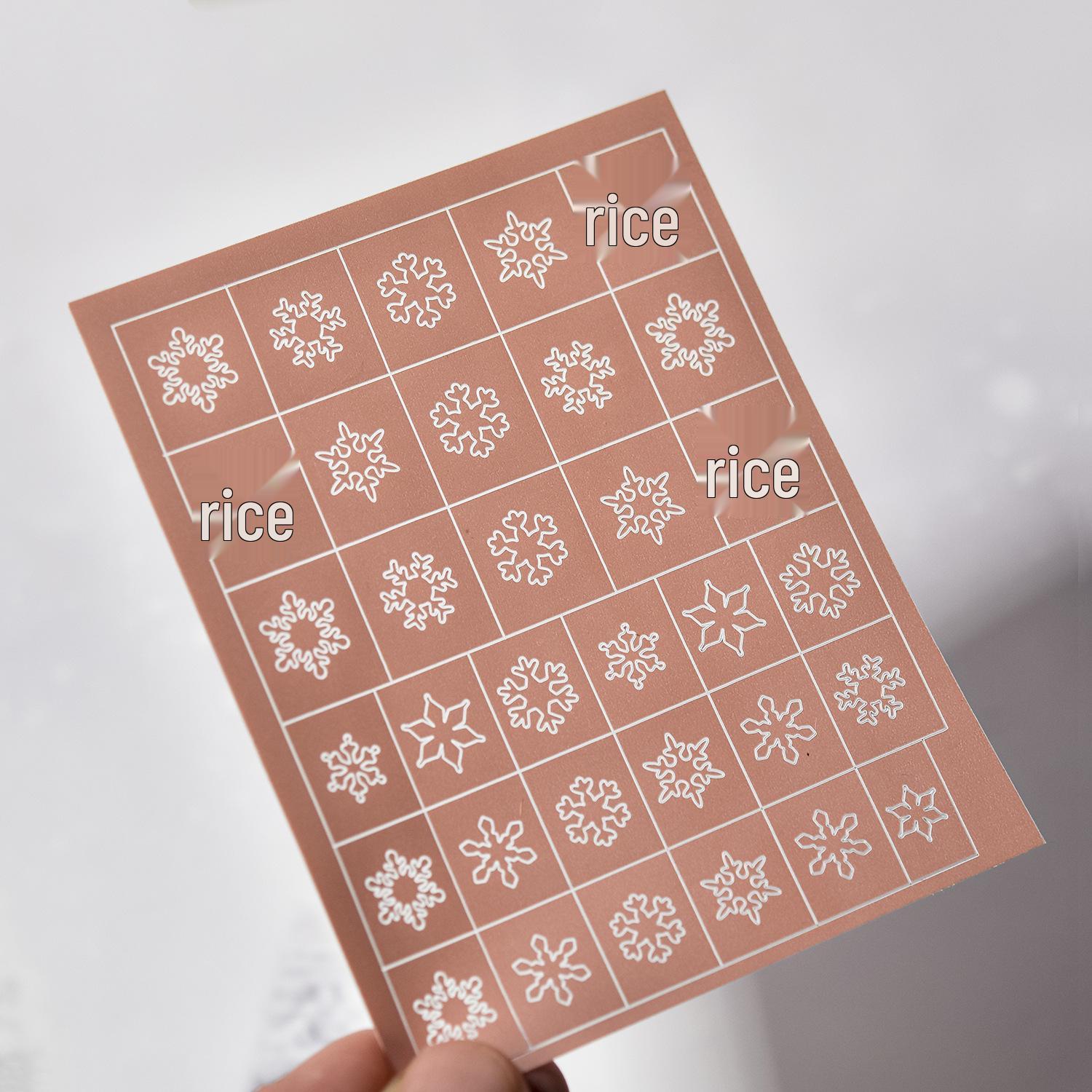 

Tomoni French Manicure Hollow Snowflake Nail Stickers - Phone Case & Stationery Decor