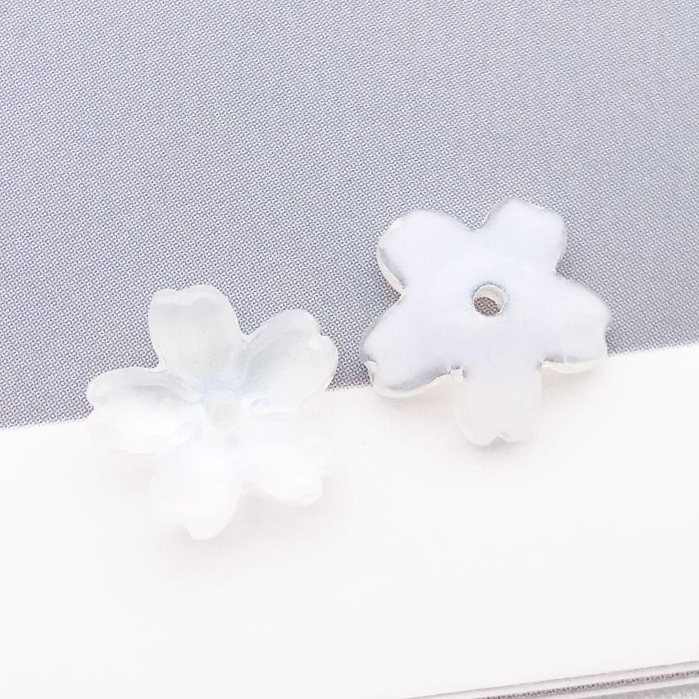 50 Multicolor Transparent Gradient Cherry Blossom Petal Charms for DIY Jewelry