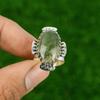 925 Sterling Silver Natural Solar Moss Agate Wife Solitaire Ring Jewelry US 6.5