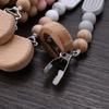 New Baby Pacifier Clips Round Beech Clips Silicone Rainbow Beads for Dummy Nipple Holder Soother Chain Teether Toy