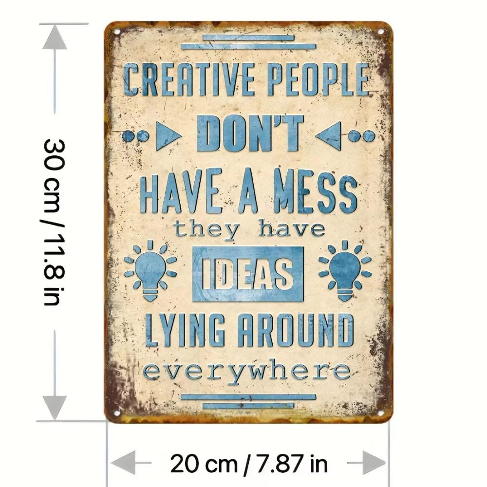 Creatives Quote Metal Sign - Yellow Tinplate Metal Painting Art Wall Art Deco Office, Home, Farmhouse, Bathroom, Bar
