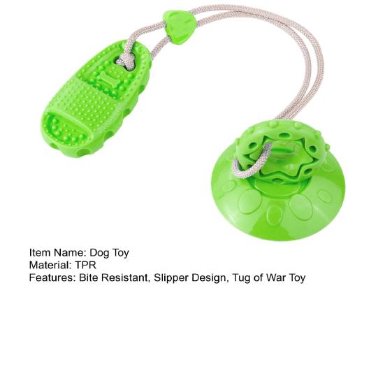 Suction Cup Dog Toy Rubber Slipper Dog Chew Toy Interactive Rope Tug of War Dog Toy for Indoor Dogs Puppy Teething Solo Entertainment