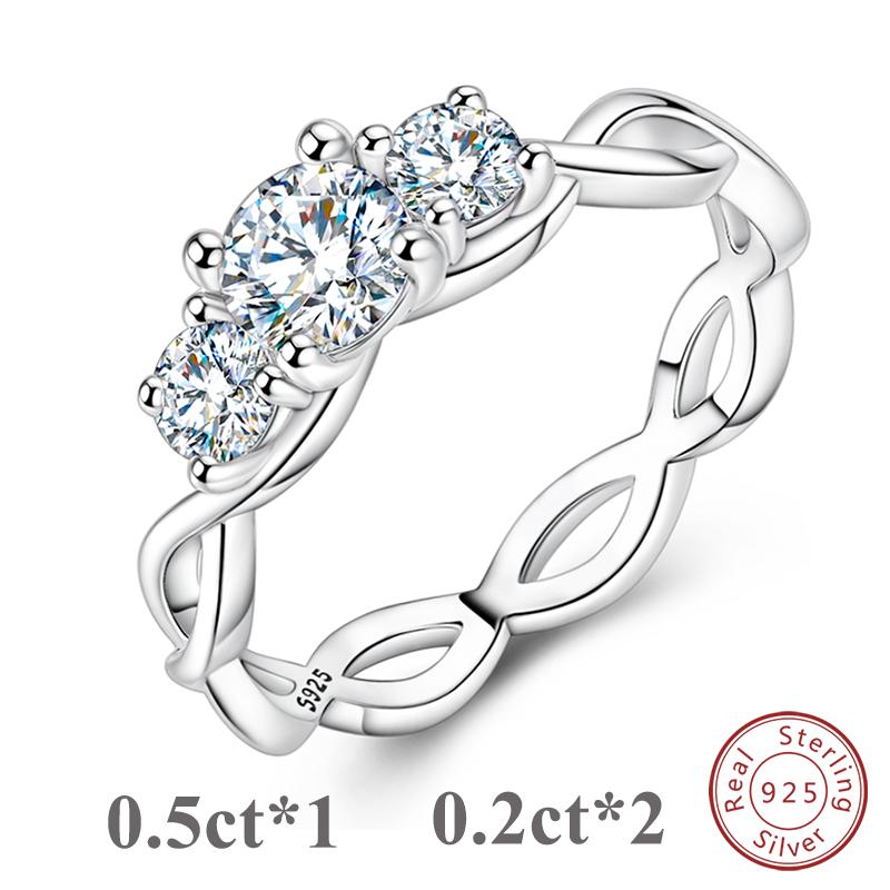 Moissanite Ring for Women Lady 0205CT Stone Moissanite Wedding Band Bride copper Sparkling Classic Ring Jewellery 7