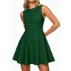 Summer Women's Elegant Sleeveless Boat Neck A-line Dress, Japanese & Korean Style Casual Dress for Spring