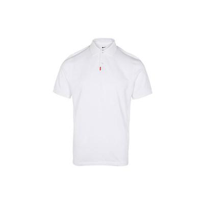 Besticktes Logo Einfarbiges Halb-Knopf-Poloshirt Herren Tops Weiß DB3264-100