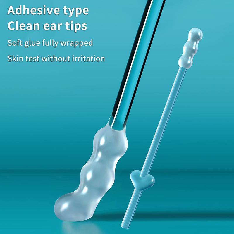 24Pcs/Box  Silicone Disposable Ear Swabs Soft Ear Cleaner Sticky Ear Swabs Sticky Earwax Remover Stick Adults