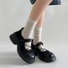 White Retro French Platform Shallow Mouth Single Shoes Women's Summer 2025 New with Skirt Versatile Height Increase Mary Jane Shoes