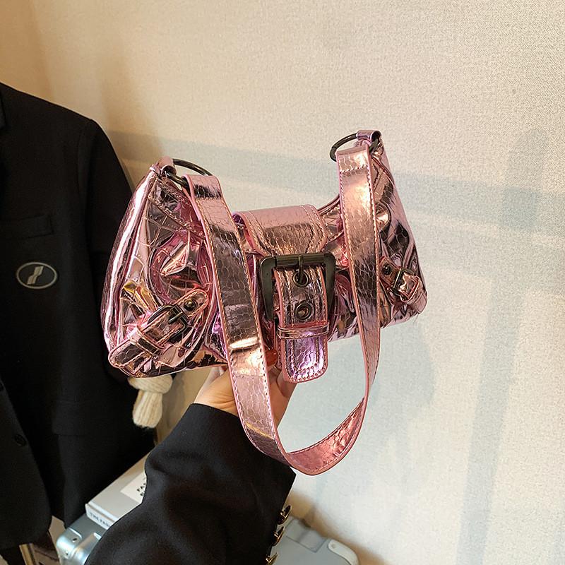 

Fashionable Pu Crescent Bag For Women With Soft Structure Ideal For Everyday Accessories рожевий