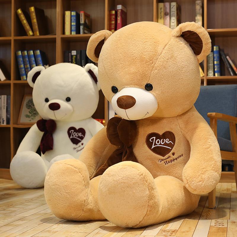 80/100CM Bear with Heart Stuffed Animals Bear Plush Toys Doll Lover Birthday Gift