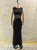 European-Style Spring Fashion Lace Patchwork Backless Sleeveless Long Dress