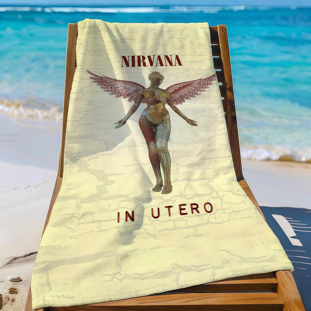

Band N-Nirvana-S Towel Sports Quick Dry Travel Camping Gear Sandproof Soft Light Large Beach Towel W30*H60(CM)