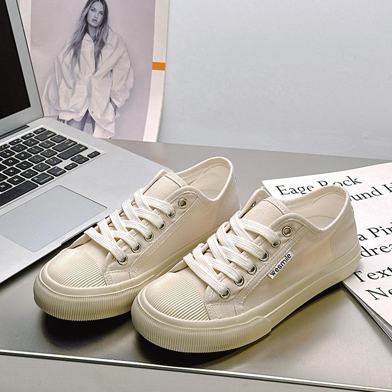 1 Summer new breathable canvas shoes colorful dopamine biscuit shoes versatile and lightweight little white shoes