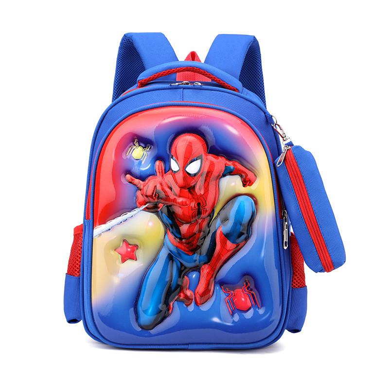 

Cartoon Animal Kids Backpack With Durable Oxford Fabric For School Use Blue Spider