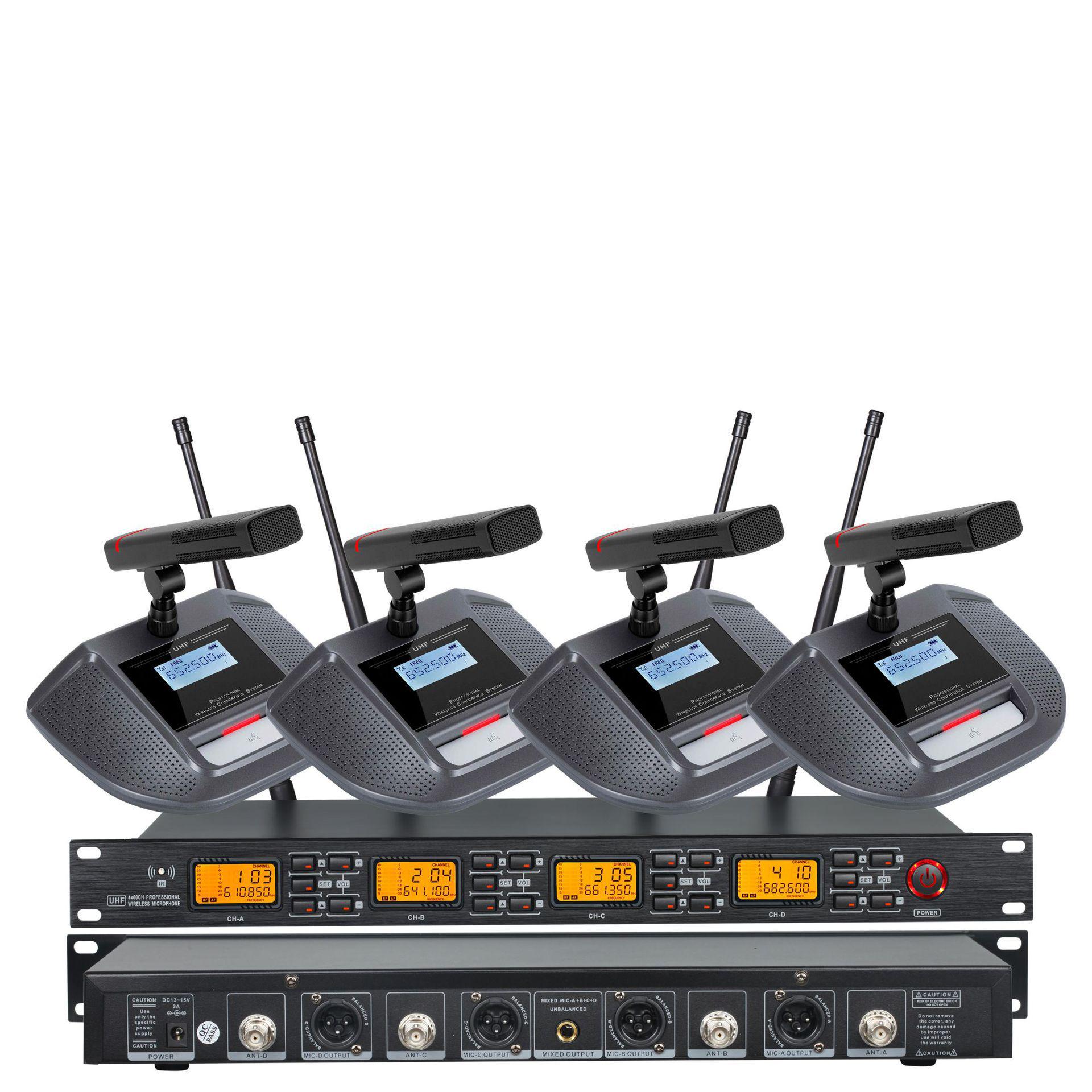 

Wireless One-to-Four Conference Microphone System US Plug