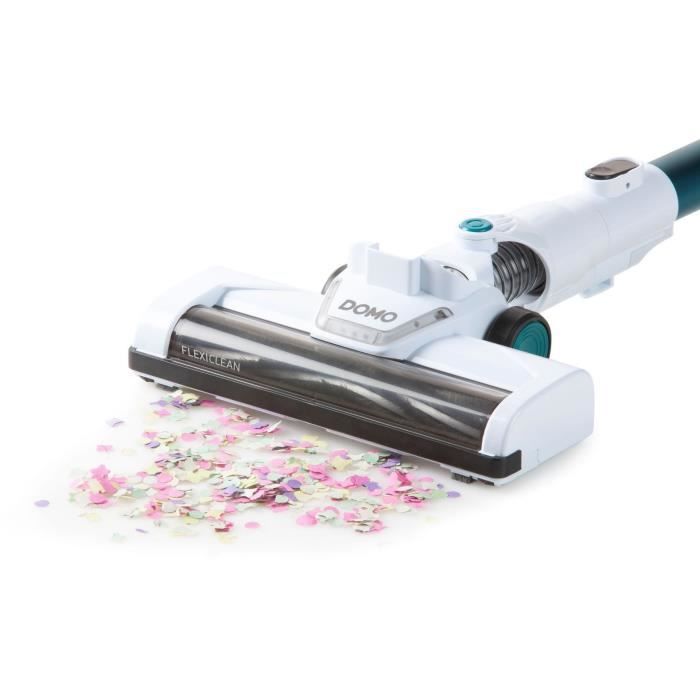 DOMO DO233SV - Aspirateur balai sans fil 2-en-1 - 2 vitesses - Système cyclonique - Autonomie 20min - Réservoir poussière 0,6L