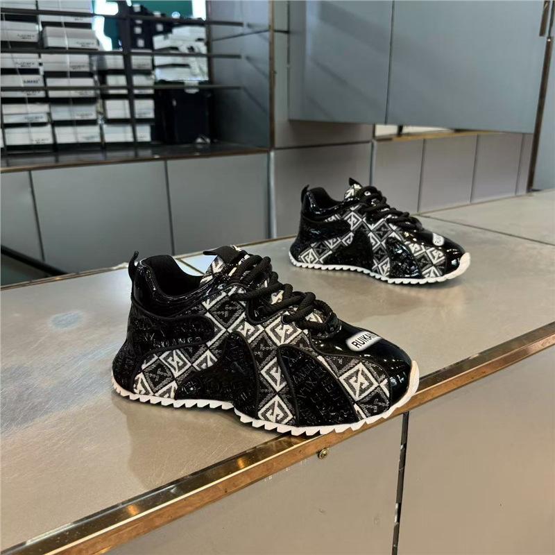 Color Matching Casual Shoes Leather Cloth Spell Spring and Autumn New Comfortable Sports Shoes Low Shoes Gmd