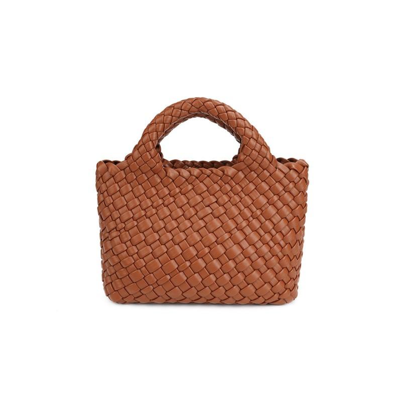 Handwoven Mini Tote Bag Women Crossbody Or Handheld PU Leather Lightweight Daily Use In 11 Colors