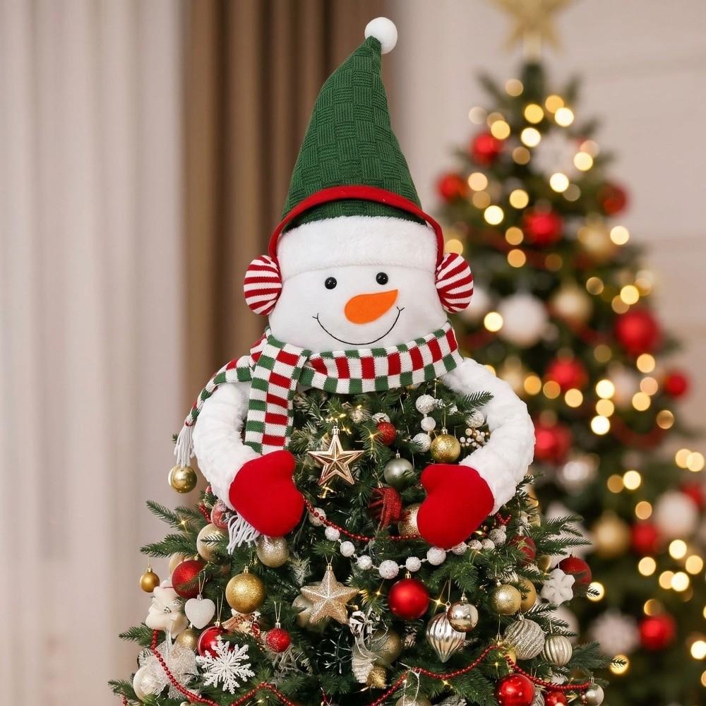 Elk Snowman Hugger Tree Decor Cartoon Santa Claus Reindeer Tree Topper Christmas