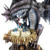 Les Trésors De Lily [L8838] - Figurine 'Mystical Dragon and Its Little Ones' Grey-blue - Height 38 Cm