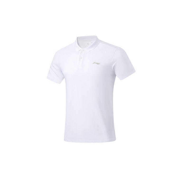 

Мужская спортивная футболка-поло для фитнеса Li Ning однотонная белая APLT009-2 XL