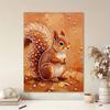 Cute Squirrel Autumn Leaf 5D Pearl Painting Kit with Frame DIY Sparkling Bead Canvas Art Relaxing Craft for Home Wall Room Decor
