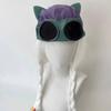 Modern Cats Ears Sun Caps with Sunglasses Breathable Sun Protective Headwear Snapbacks Hat For Outdoor Adventures