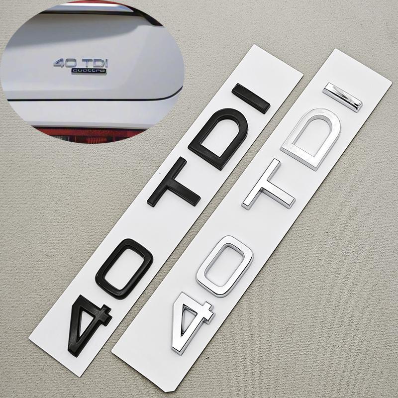 3D ABS Car Letters Logo Q5 40 TDI Logo Rear Trunk Badge Emblem Decals For Audi Q5 Q3 Q7 A4 A5 A6 A7 Auto Exterior Accessories