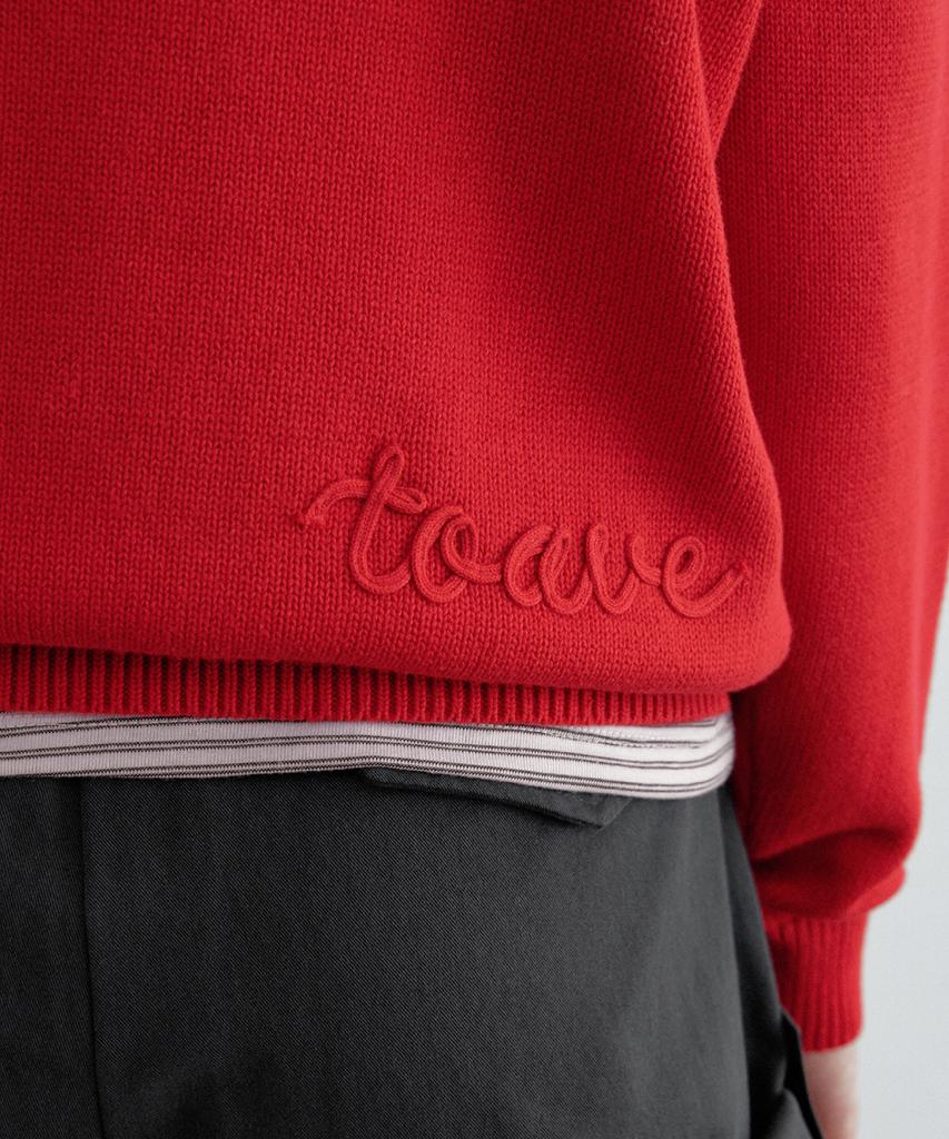 TOAVE Logo Embroidery Cotton Knit (Red)